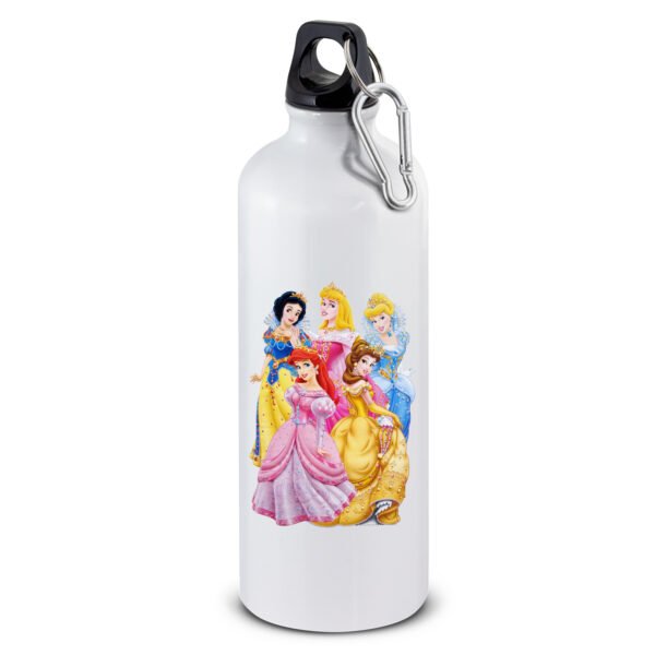 Stainless steel water bottle for children with a name tag - Princesses