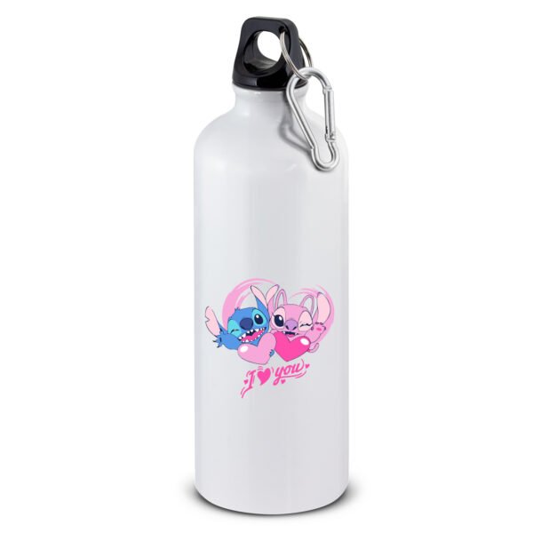 Aluminum water bottle with two Stitched lids3