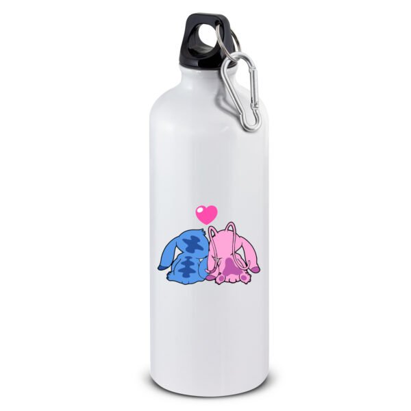 Aluminum water bottle with two Stitched lids5