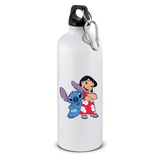 Stitch & Angel inspired personalised bottle ideal for school with any name