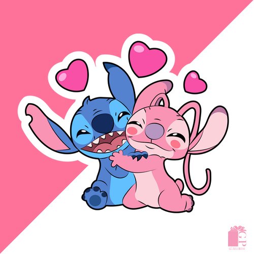 Stitch & Angel Sticker