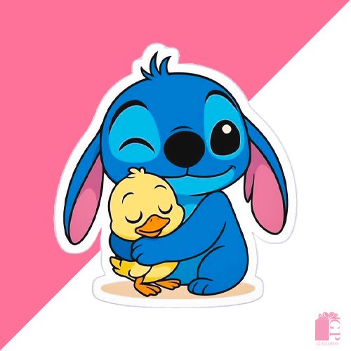 Stitch with duckling Sticker