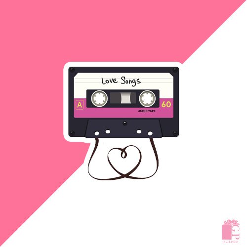 Classic-design audio cassette tape sticker2